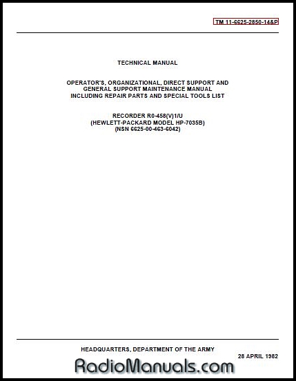 HP 7035B Operation & Service Manual HP 7035B Operation & Service Manual